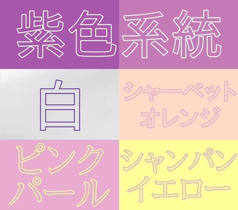 2026年の九紫火星のラッキーカラー一覧図